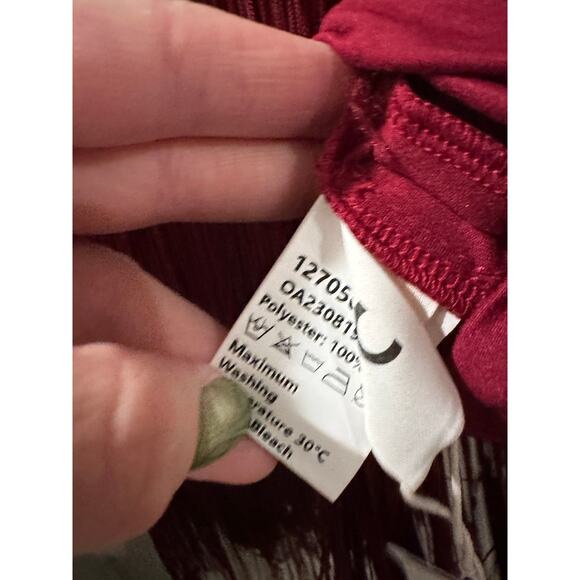 Commense Women's Small Burgundy Florence Fringed Open Back Short Dress - Picture 7 of 7